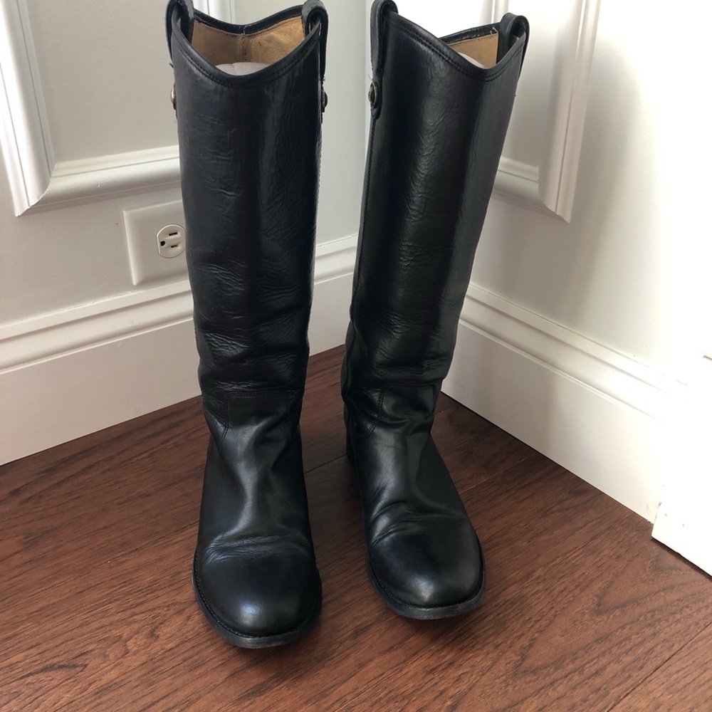 8.5 Women’s Frye Melissa Black Button Riding Boots